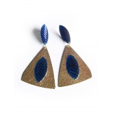 Deep Blue Triangle Earrings